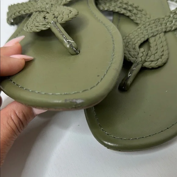 Talbots Green Braided Thong Sandals - Picture 2 of 6